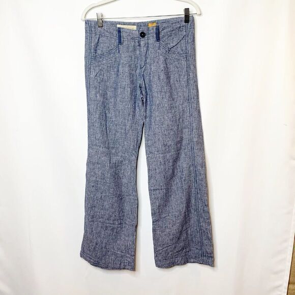 Pilcro And The Letterpress Womens Blue Flat Front Pockets Wide Leg Pants Size 02 - Picture 1 of 8